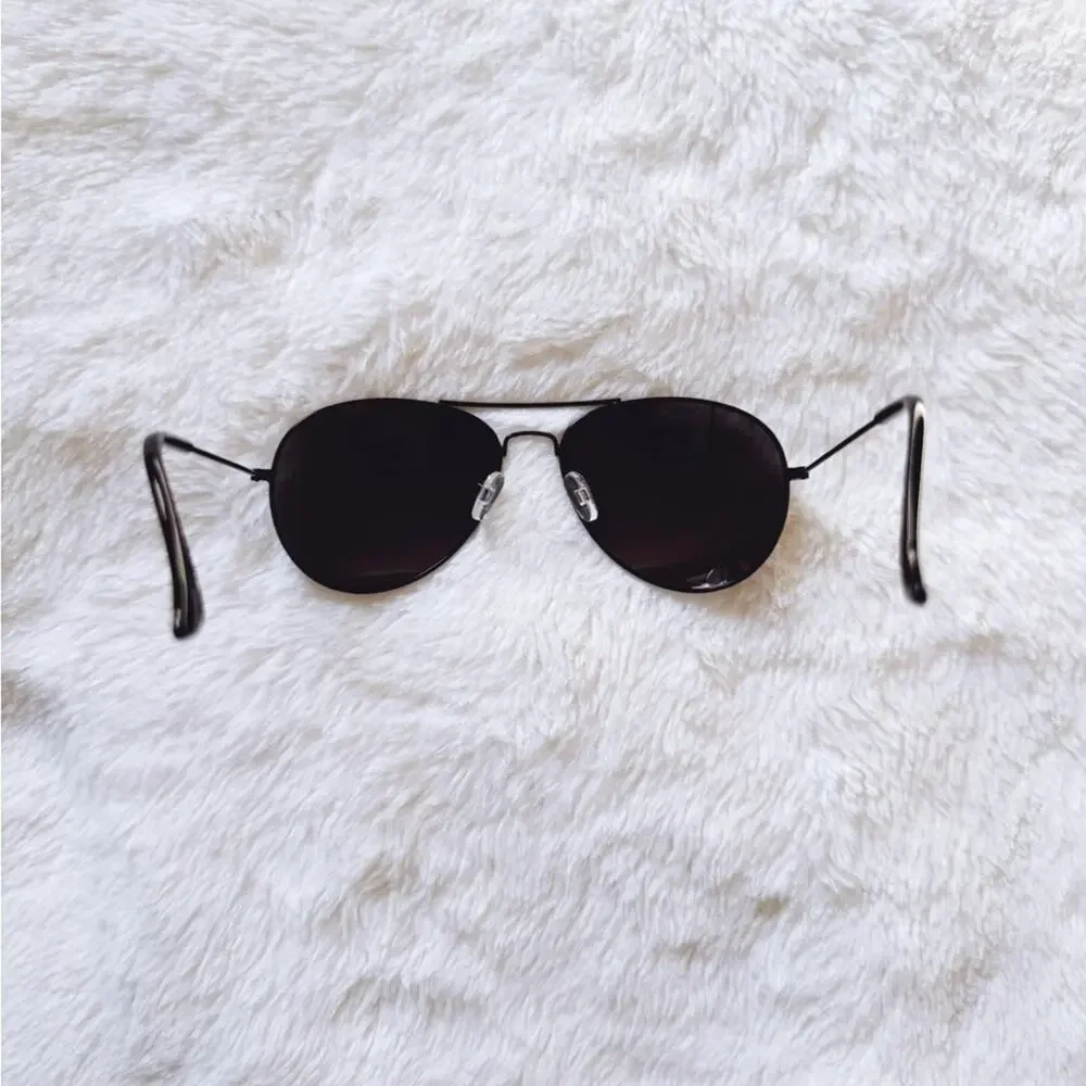 Flynn Black W/ Mirrored Lenses Aviator Sunglasses
